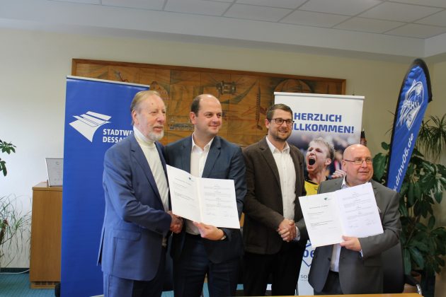 Vertragsverlängerung Stadtwerke Dessau als Hauptsponsor des DRHV 06