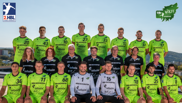 Teamfoto45x39 Teamfoto DJK Rimpar Wölfe Saison 2020/21