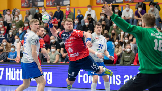 abwehr-hüttenberg-0322 DRHV-Defensive im Spiel gegen den TV 05/07 Hüttenberg Saison 2021/22