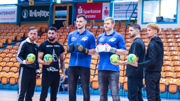 beatandbox-0323 DRHV-Spieler Timo Löser und Patrick Gempp bei der Präsentation der Veranstaltung "Beat & Box" Januar 2023