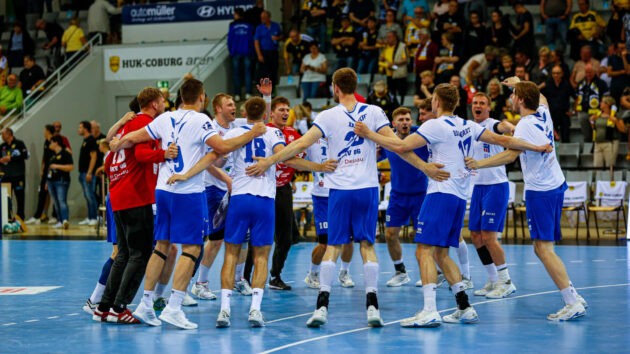 Große Freude bei den DRHV-Spielern nach dem Auswärtssieg in Coburg Saison 2022/23
