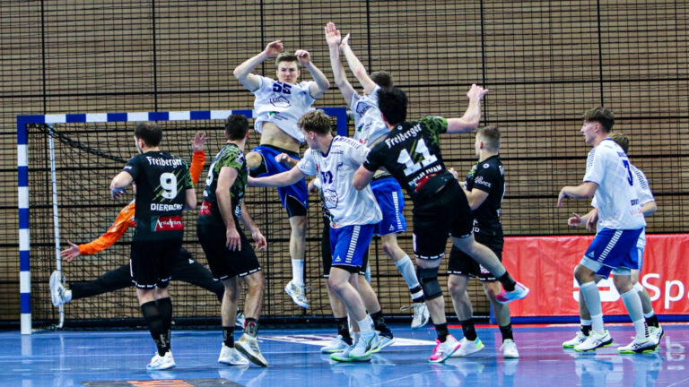 spielbericht-dresden-1123 DRHV Abwehr im Spiel gegen den HC Elbflorenz Dresden Saison 2023/24