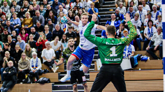 verletzung-hrstka-1123 Jakub Hrstka beim Spiel gegen den HC Elbflorenz Dresden Saison 2023/24