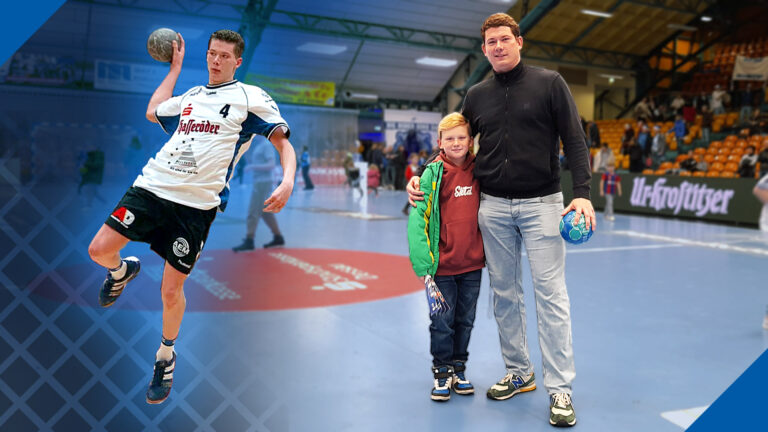 Toni Kern mit seinem Sohn beim letzten Heimspiel des Jahres 2023