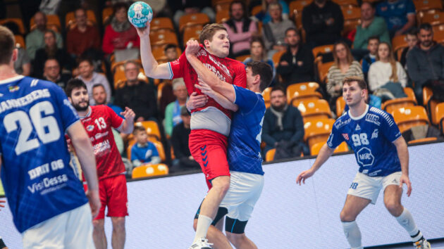 spielbericht-bietigheim-1223 Oskar Emanuel im Spiel gegen die SG BBM Bietigheim Saison 2023/24