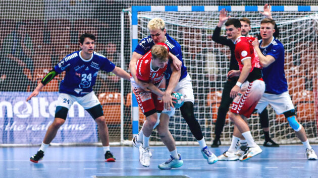 vorbericht-hamm-0324 DRHV Abwehr mit Tillman Leu im Spiel gegen den VfL Lübeck-Schwartau Saison 2023/24