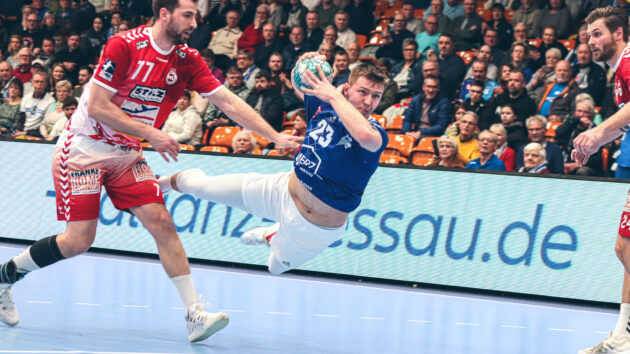 haake-verletzung-0424 Fritz-Leon Haake im Heimspiel gegen den VfL Lübeck-Schwartau Saison 2023/24