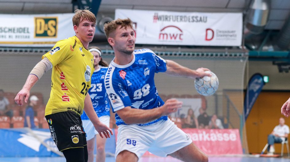 Yannick-Marcos Pust im Testspiel gegen den HSC 2000 Coburg Saison 2025/26