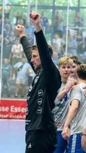 Philip Ambrosius nach dem Erfolg im Wiederholungsspiel gegen TuSEM Essen Saison 2024/25