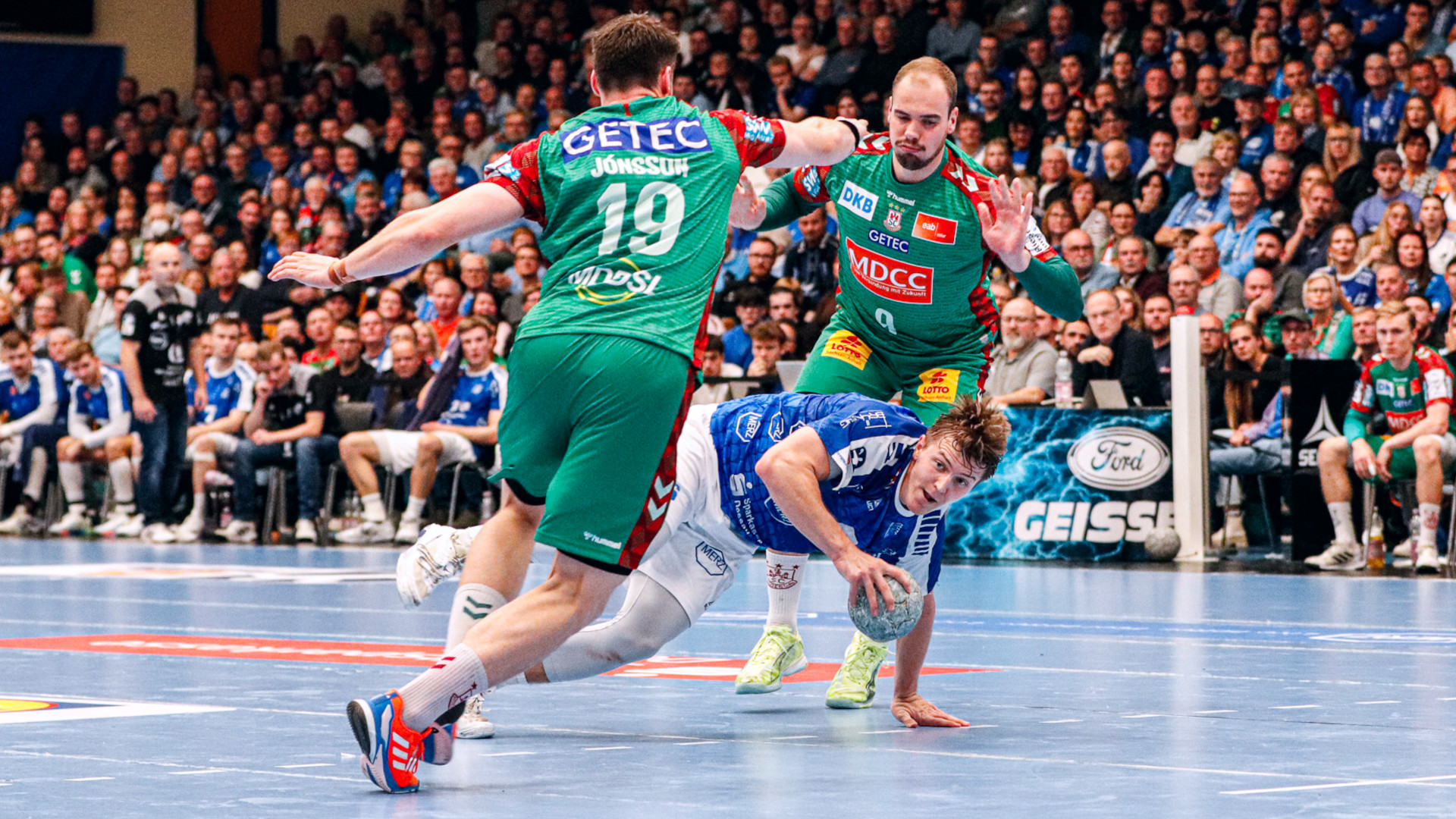 spielbericht_scm_1025 Fritz-Leon Haake im Spiel gegen den SC Magdeburg (2. Runde im DHB-Pokal Saison 2025/26)