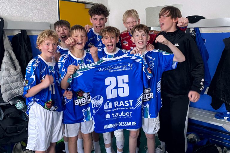 C-Jugend nach dem Sieg gegen Magdeburg Saison 2025/26