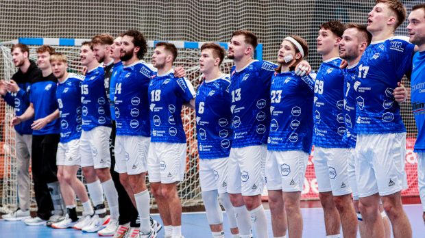 Teamjubel nach dem Heimsieg gegen den HC Oppenweiler/Backnang Saison 2025/26