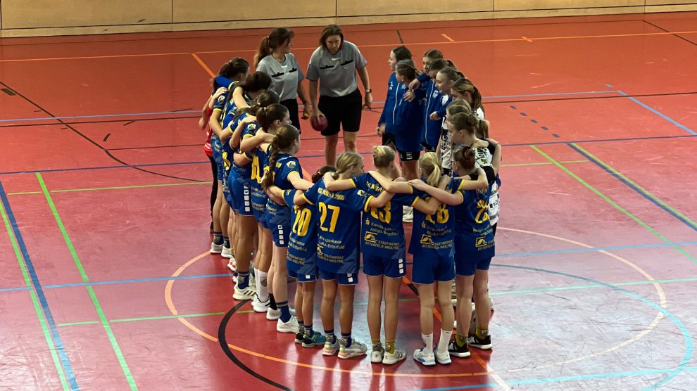 weibliche D-Jugend beim Spiel in Wolfen Saison 2025/26