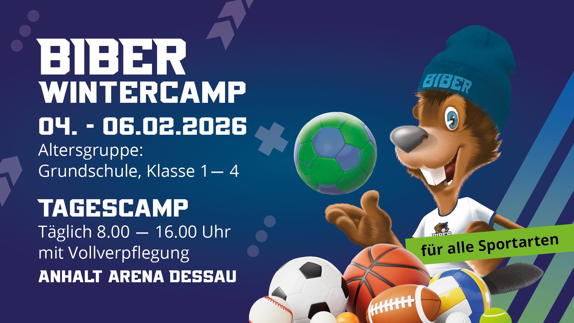 Webbanner Wintercamp Biber-Akademie 2026