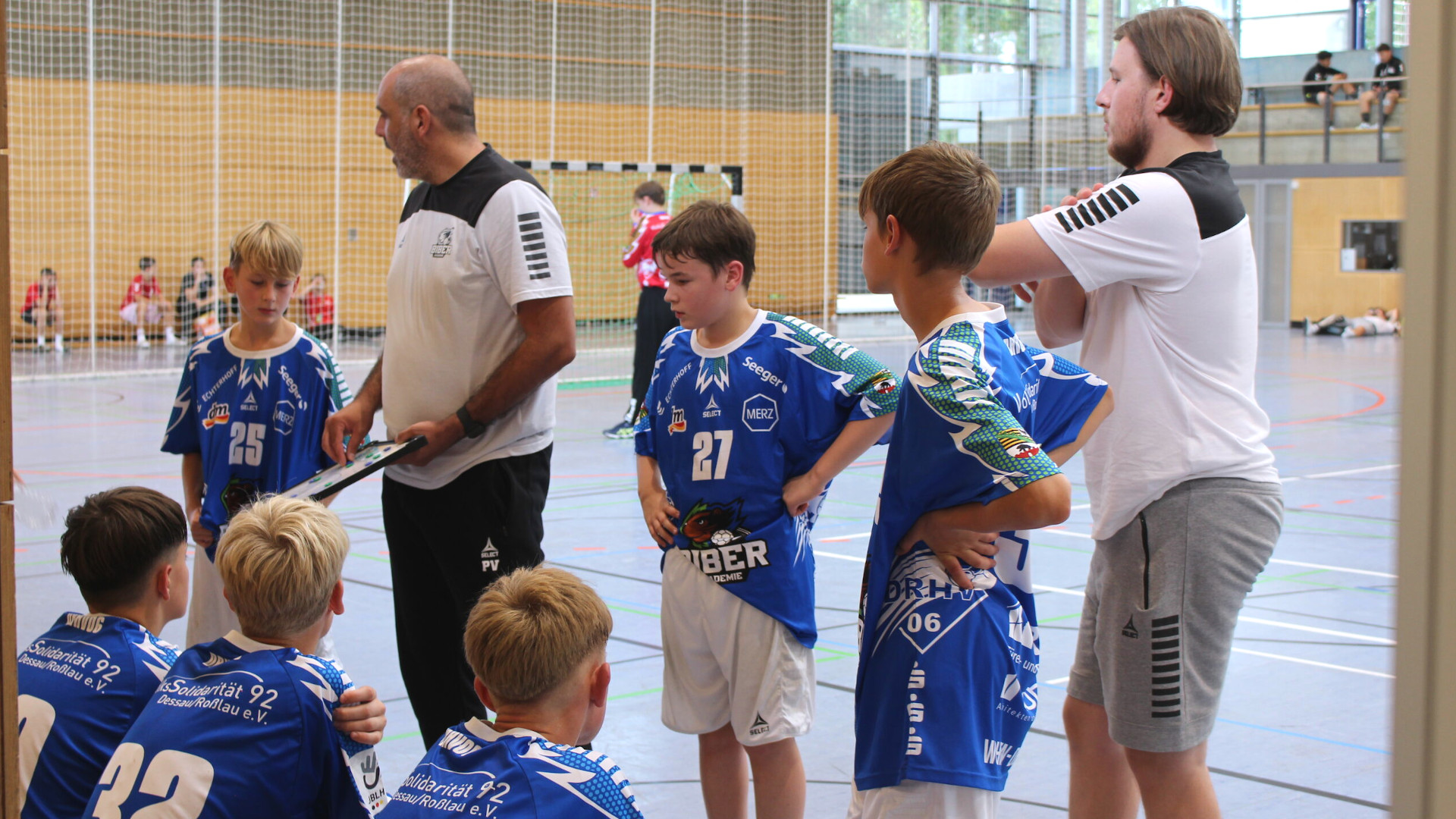 Das neue Trainerteam der männlichen C-Jugend des DRHV 06 beim Biber Cup 2026